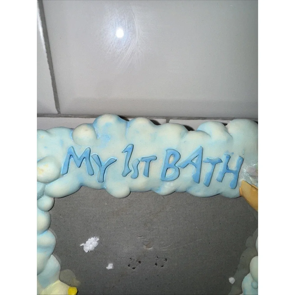Vintage Baby1stBath,Birthday,smile Set Of 3 Vintage Resin Frames By Papel GW0081